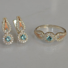 Серебряный набор с золотыми пластинами