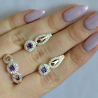 Серебряный набор с золотыми пластинами