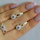 Серебряный набор с золотыми пластинами