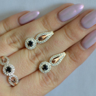 Серебряный набор с золотыми пластинами