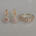 Серебряный набор с золотыми пластинами