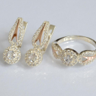 Серебряный набор с золотыми пластинами