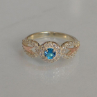 Срібна каблучка з золотими пластинами