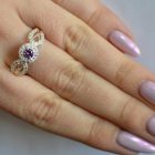 Срібна каблучка з золотими пластинами