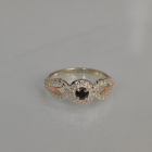 Срібна каблучка з золотими пластинами