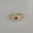 Срібна каблучка з золотими пластинами