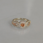 Срібна каблучка з золотими пластинами