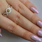 Срібна каблучка з золотими пластинами