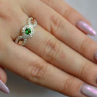 Срібна каблучка з золотими пластинами