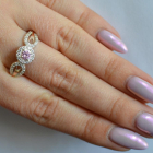 Срібна каблучка з золотими пластинами