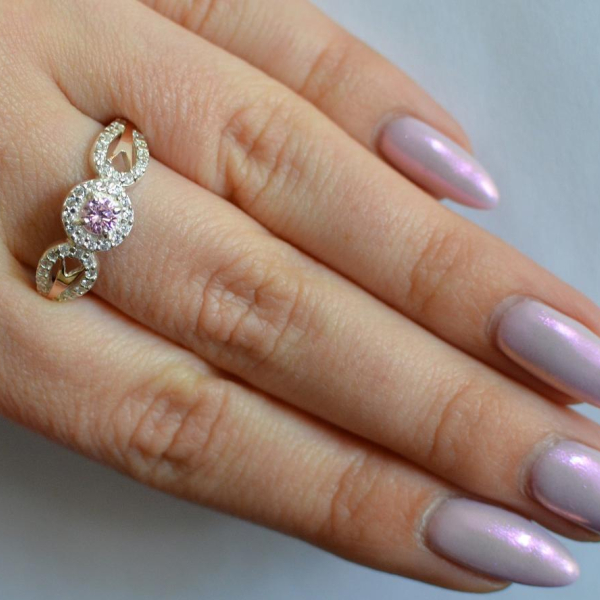 Срібна каблучка з золотими пластинами