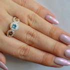 Срібна каблучка з золотими пластинами