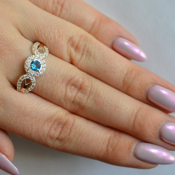 Срібна каблучка з золотими пластинами