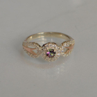 Срібна каблучка з золотими пластинами