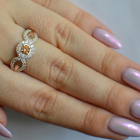 Срібна каблучка з золотими пластинами