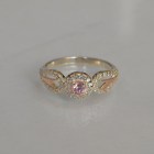 Срібна каблучка з золотими пластинами