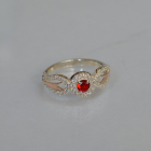 Срібна каблучка з золотими пластинами