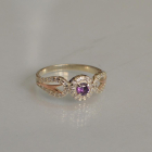 Срібна каблучка з золотими пластинами