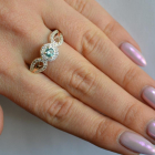 Срібна каблучка з золотими пластинами