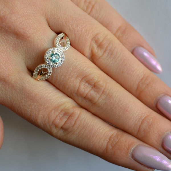 Срібна каблучка з золотими пластинами