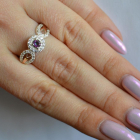 Срібна каблучка з золотими пластинами