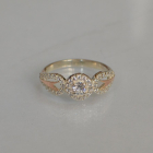 Срібна каблучка з золотими пластинами