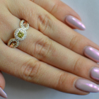 Срібна каблучка з золотими пластинами