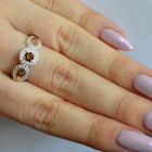 Срібна каблучка з золотими пластинами