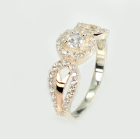 Срібна каблучка з золотими пластинами