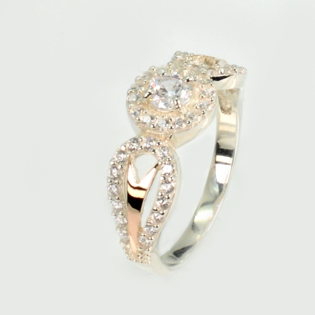 Срібна каблучка з золотими пластинами