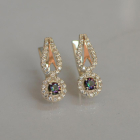 Срібні сережки з золотими пластинами