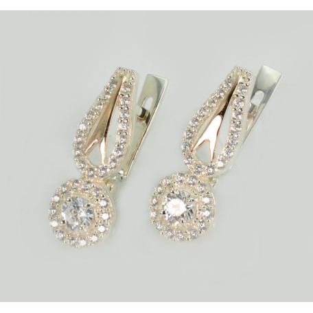 Серебряные серьги с золотыми пластинами