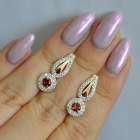 Срібні сережки з золотими пластинами