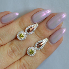 Срібні сережки з золотими пластинами