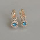 Срібні сережки з золотими пластинами