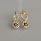 Срібні сережки з золотими пластинами