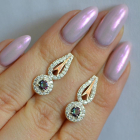 Срібні сережки з золотими пластинами