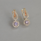 Срібні сережки з золотими пластинами