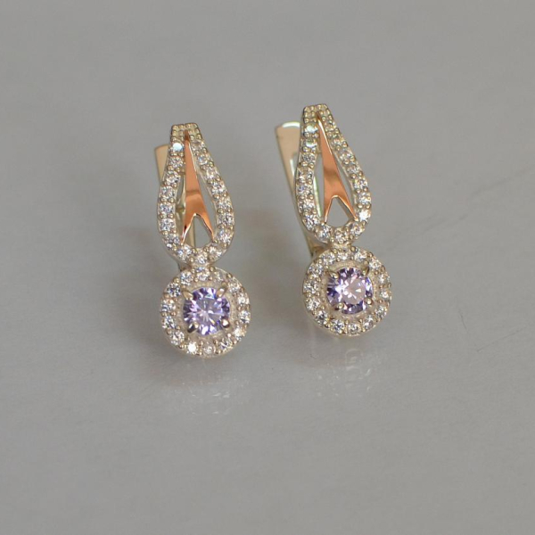 Срібні сережки з золотими пластинами