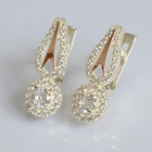 Срібні сережки з золотими пластинами