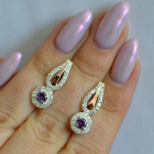 Срібні сережки з золотими пластинами