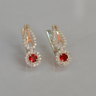 Срібні сережки з золотими пластинами