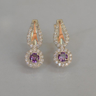 Срібні сережки з золотими пластинами