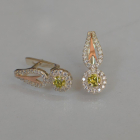 Срібні сережки з золотими пластинами