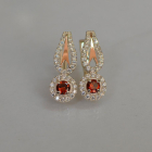 Срібні сережки з золотими пластинами