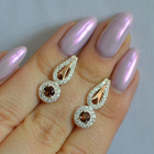 Срібні сережки з золотими пластинами