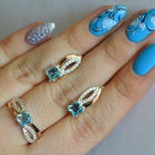 Срібний набір з золотими вставками