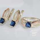 Срібний набір з золотими вставками