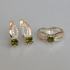 Срібний набір з золотими вставками