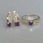 Срібний набір з золотими вставками